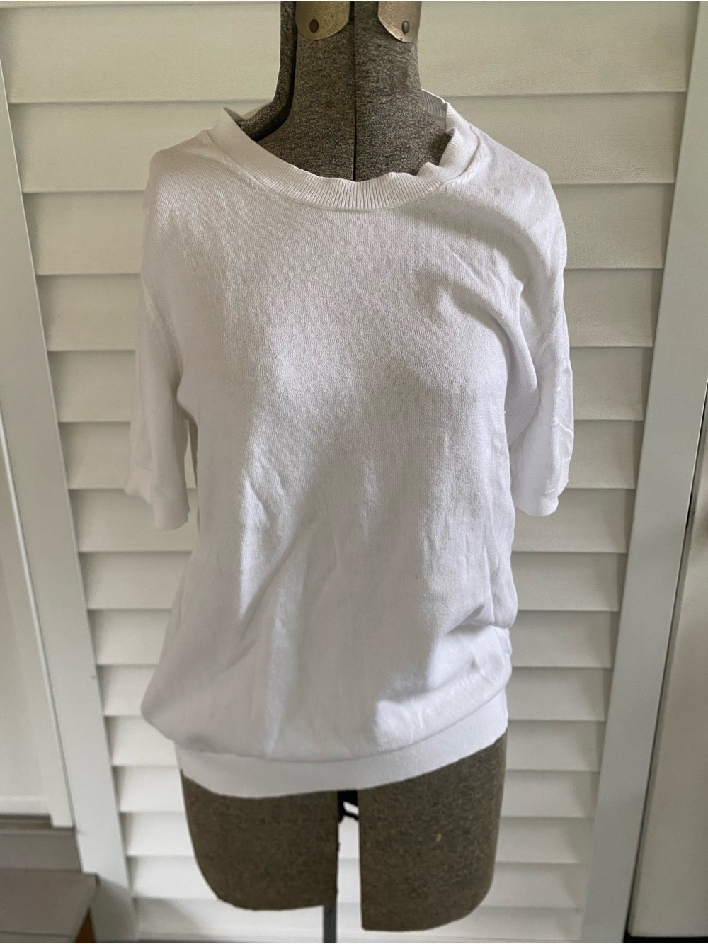 J. Crew White Short-Sleeve Knit Tee